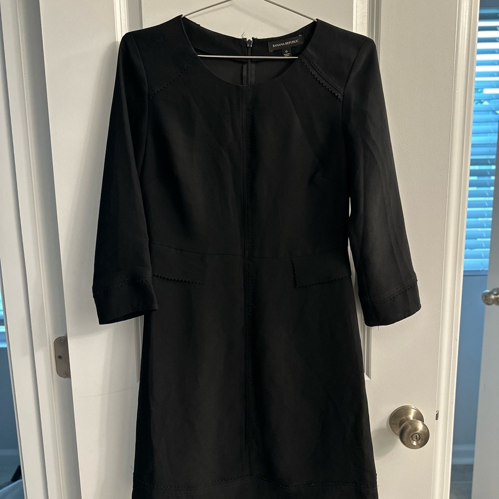 Banana Republic Black Long Sleeve Dress